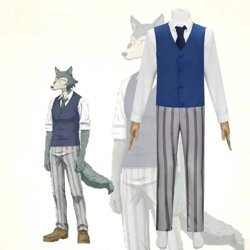 Beastars Cosplay Costume Legoshi Cos Outfits Anime Wolf Clothing for Men Halloween Carnival Party Stage Performance Suit Uniform