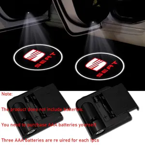 2PCS Wireless LED Car Door Welcome Lights for SEAT Magnetic Auto On Off Logo Projector Puddle Lights No Drilling Installation Waterproof Dustproof for SEAT Ibiza Leon Toledo Ateca Exterior Accessories