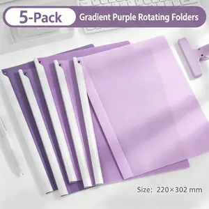 1Pc Multi-functional A4 Rotatable Exam Paper Organizer, Fresh Practical Style, Extended Rotating Clip, Smooth Page Turning Without Damaging Paper, Thickened Sturdy Pocket, Ideal for Students’ Exercises and Office Staff’s Daily Document Arrangement