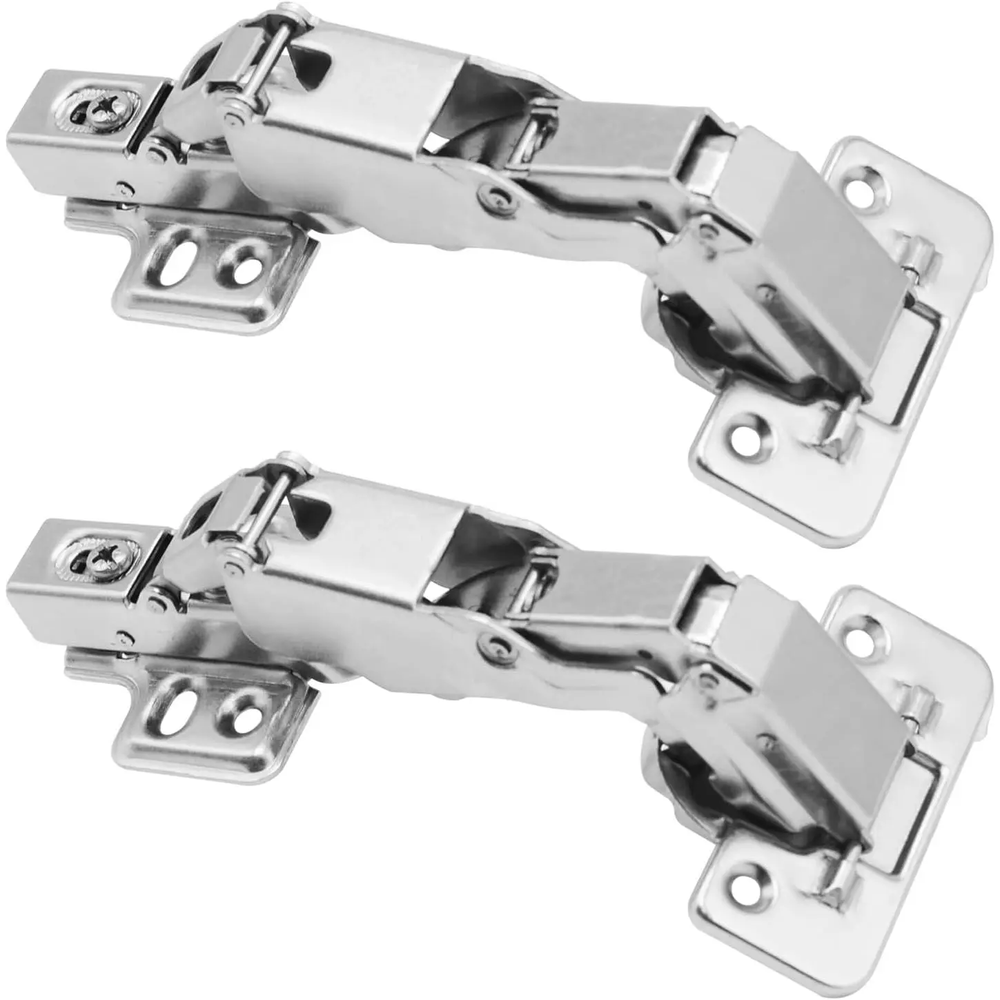 2-Pieces 165  Lazy Susan Hinge,  Frame, Clip  Plate for Easy Installation, Hydraulic Concealed Soft Closing Hinges for Cabinet Corner Kitchen Door