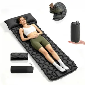 1pc Outdoor Inflatable Sleeping Pad | 1-Minute Quick Inflation + Extra Thick Puncture-Proof | Essential for Camping / Hiking / Picnics | Lightweight Portable Foldable Moisture-Proof Mat | Must-Have Outdoor Gear for Summer Trips | Includes Matching