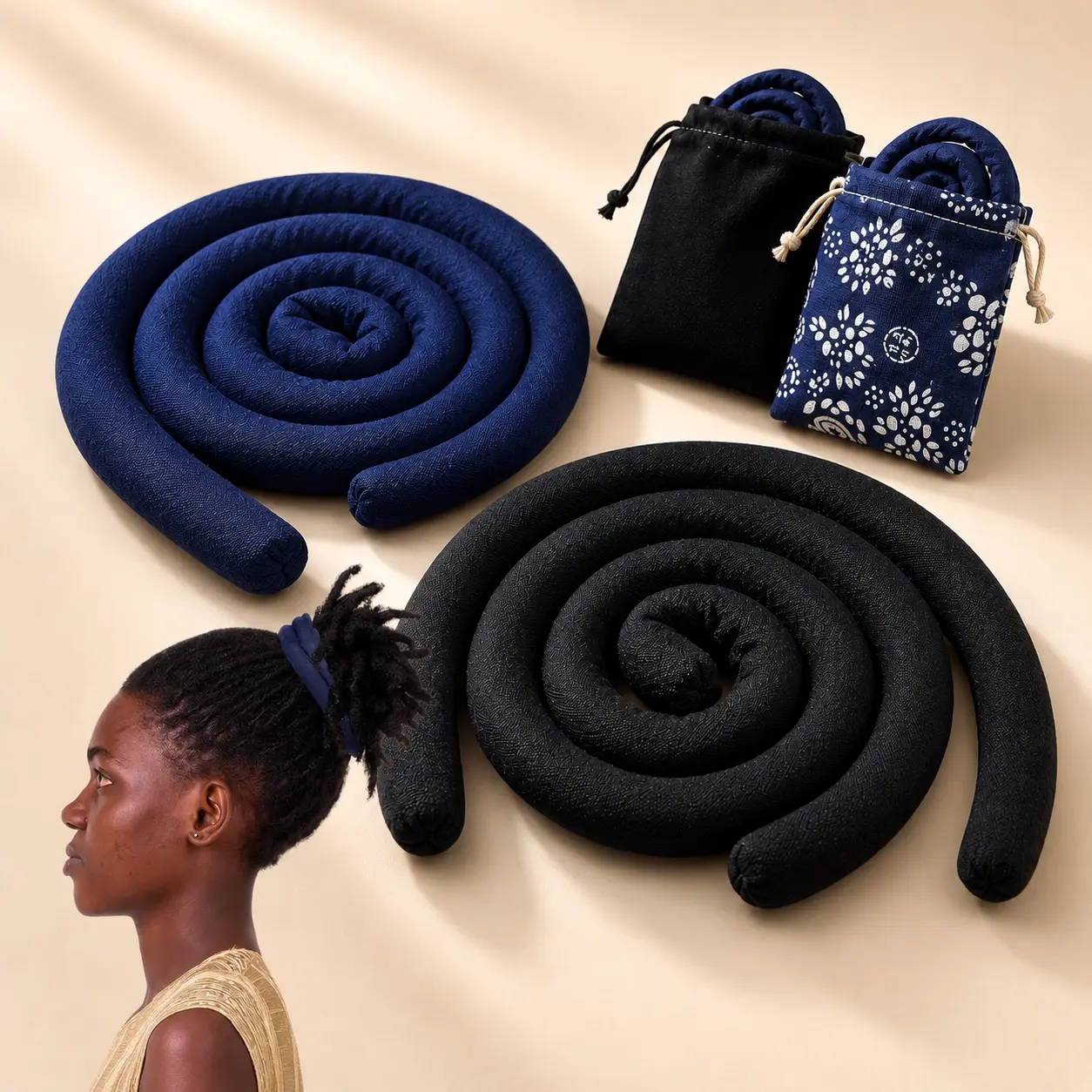 2 Pcs Vintage Spiral Hair Ties for Men Women, Bendable Loc Ponytail Holders for Braids Dreadlocks and Twists