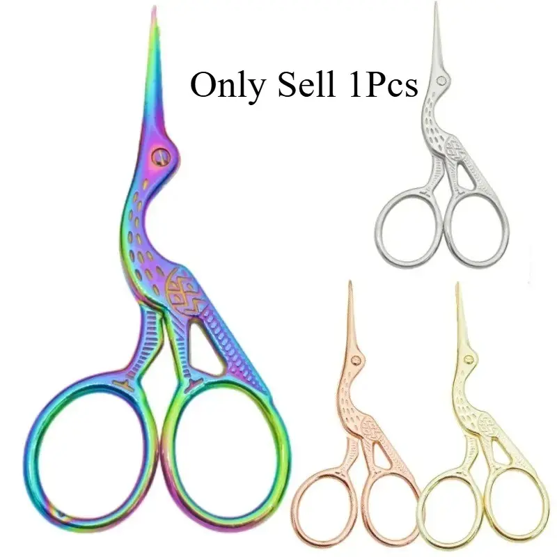 Stainless Steel Nose Hair Scissors, Stork Type Beautyscissors, for Eyebrows, Nose Hair, Beard, Ear Hair, Precision Trimming Tool, Cutting