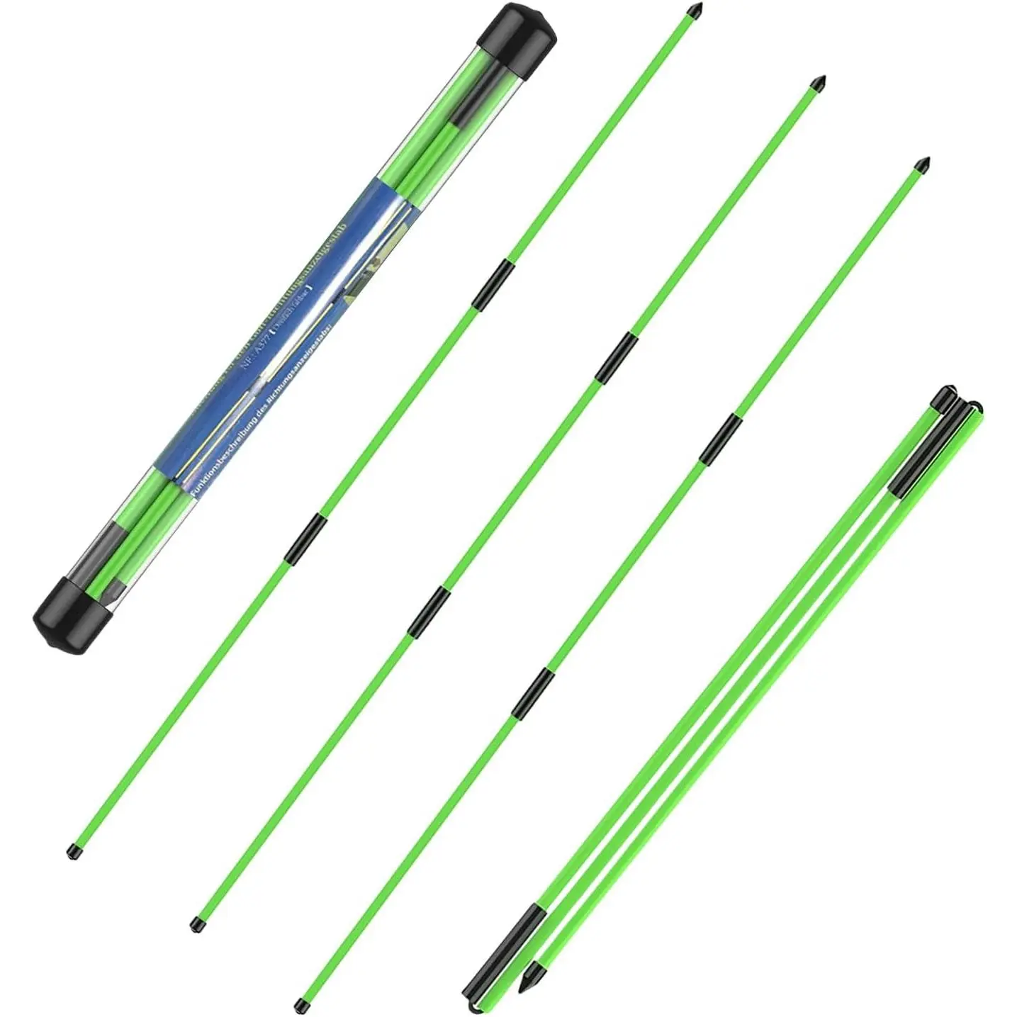 Golf Alignment Stick, Golf Practice  Aid, Collapsible Golf Practice Rods for Aiming, Putting, Full Swing, Posture Corrector, with Clear Tube Case