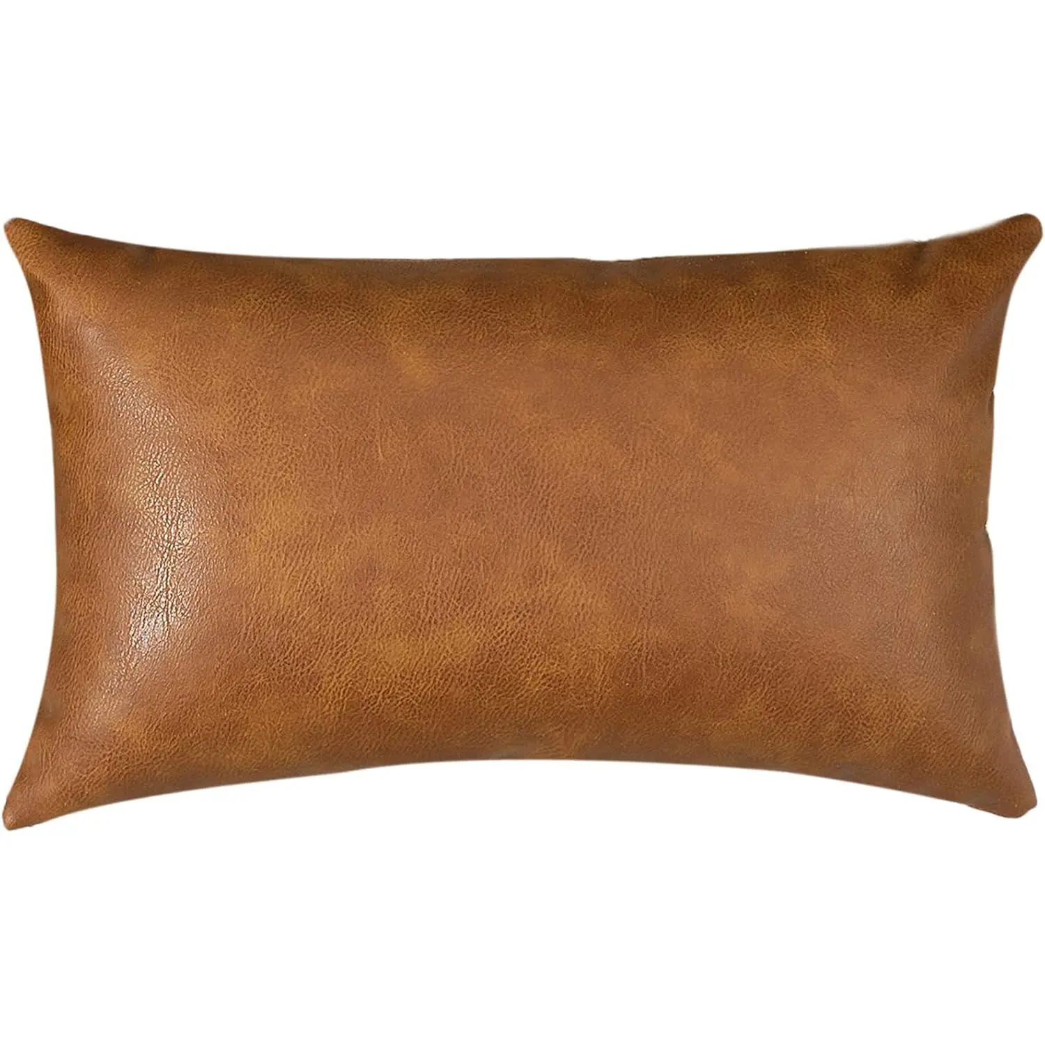 Faux Leather Throw Pillow Covers, Modern Luxury Decorative  Throw Pillow Case Cushion Cases for Sofa Couch Bed  Outdoor,12x20 inch Brown