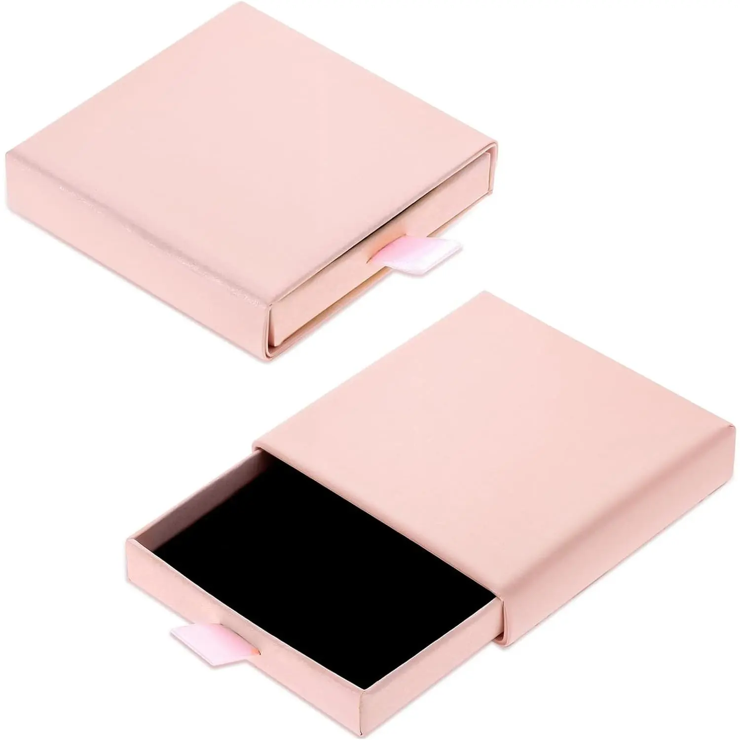 2 Pack Square   Boxes Cardboard  Box with  Necklace Boxes for   Small  Boxes Pendant Storage Case for Bracelets Necklaces Earrings Ring  ()