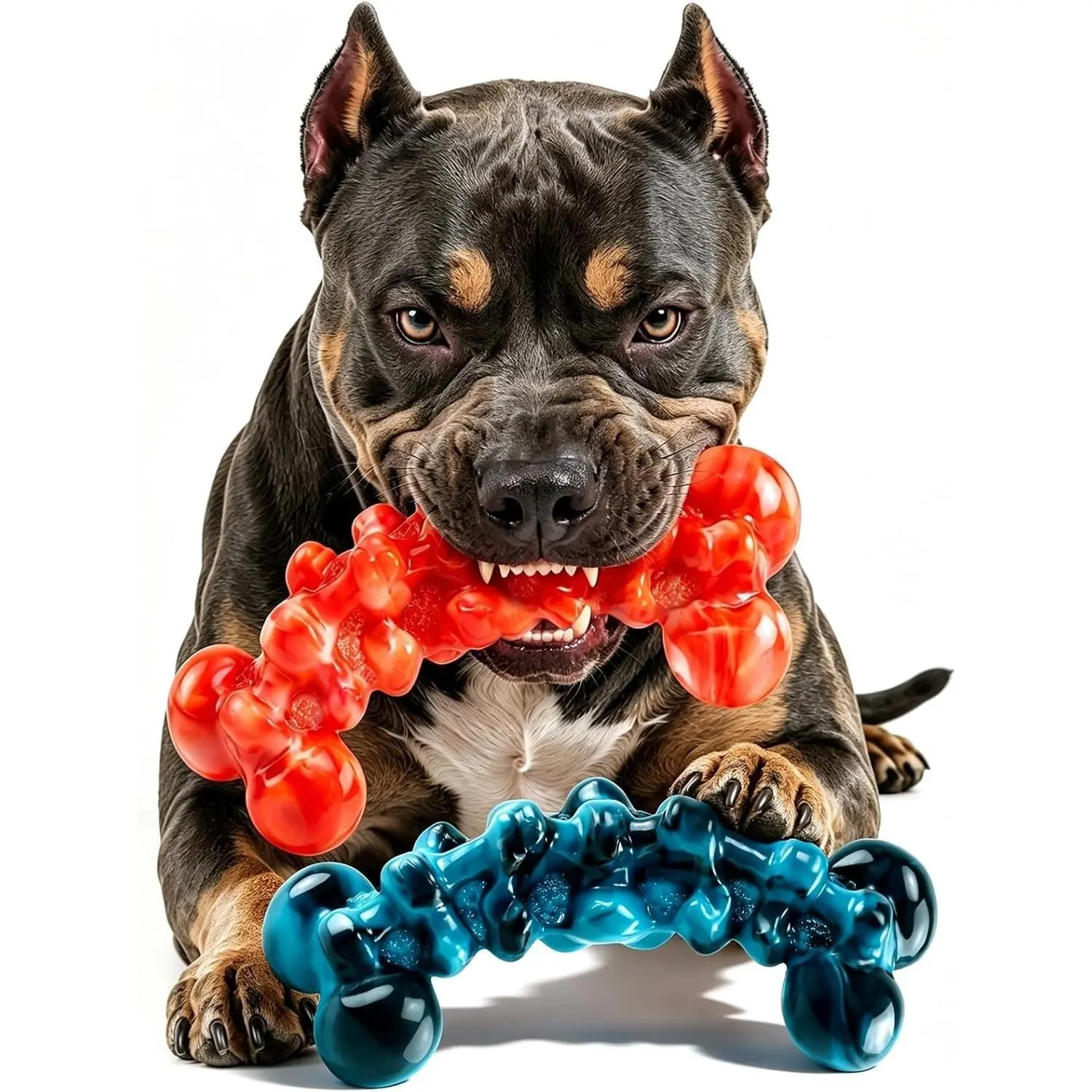 Indestructible Dog Toys for Aggressive Chewers - Tough Nylon Dog Chew Toy, Not Easy to Bite Break, Long Lasting Fun, Teeth Cleaning for Medium & Large Dogs, 2 PackGift