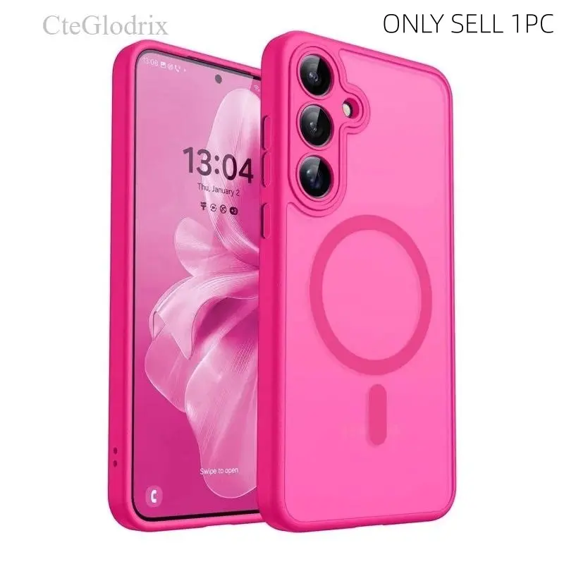 Luxury Matte Translucent Magnetic Wireless Charge Case For Samsung Galaxy A57 A56 A17 A36 A16 A36 A37 5G S26 Ultra S25 S24 Ultra Plus FE S25Plus S24FE S25FE For Magsafe Frosted Semi-Transparent Back Cover