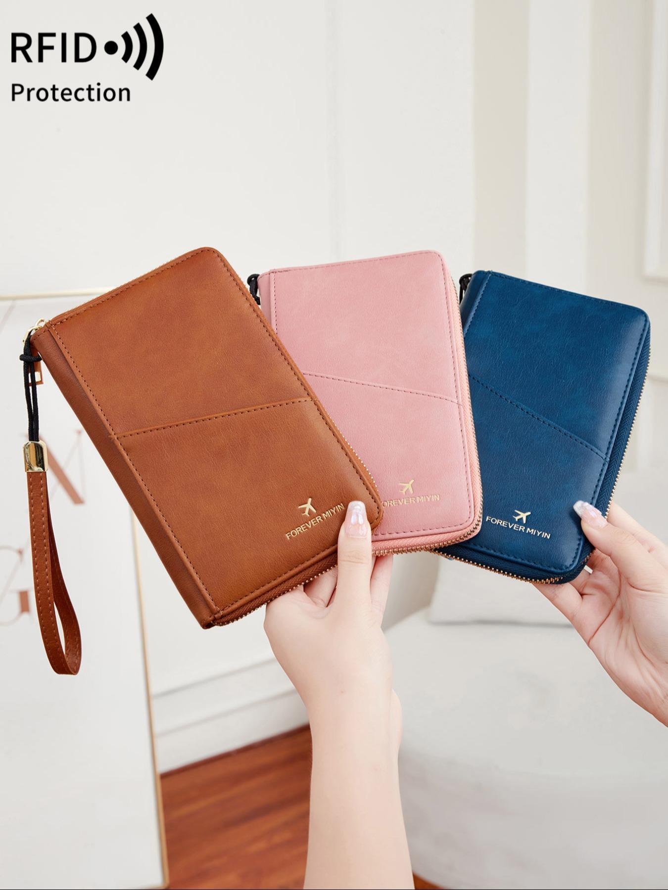 Passport Case with Pen Holder, Large Capacity Passport Holder, Travel Document Organizer, Passport Wallet, Passport Cover for Women & Men