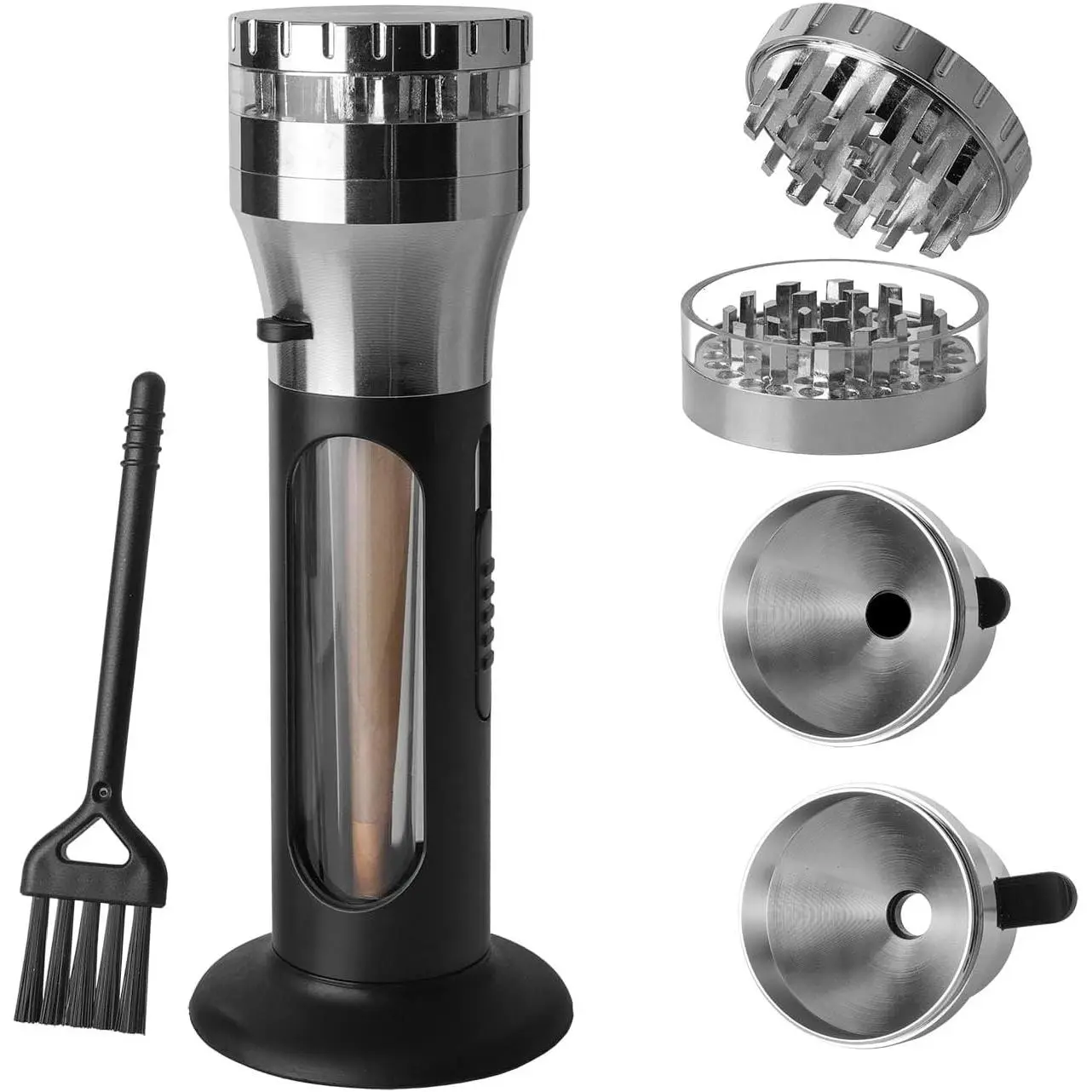 Herb Grinder Cone Loader Grinder Roller, Portable Grinder and Cone Filler | 2-In-1 Cone Filler,All-In-One Rolling Machine for King Size,Kitchen Use