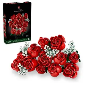Valentine’s Icons Bouquet of Roses, Homeécor Artificial Flowers, Gift for Her or Him for Anniversary and Valentine’s Day, Botanical Collection, Decorative