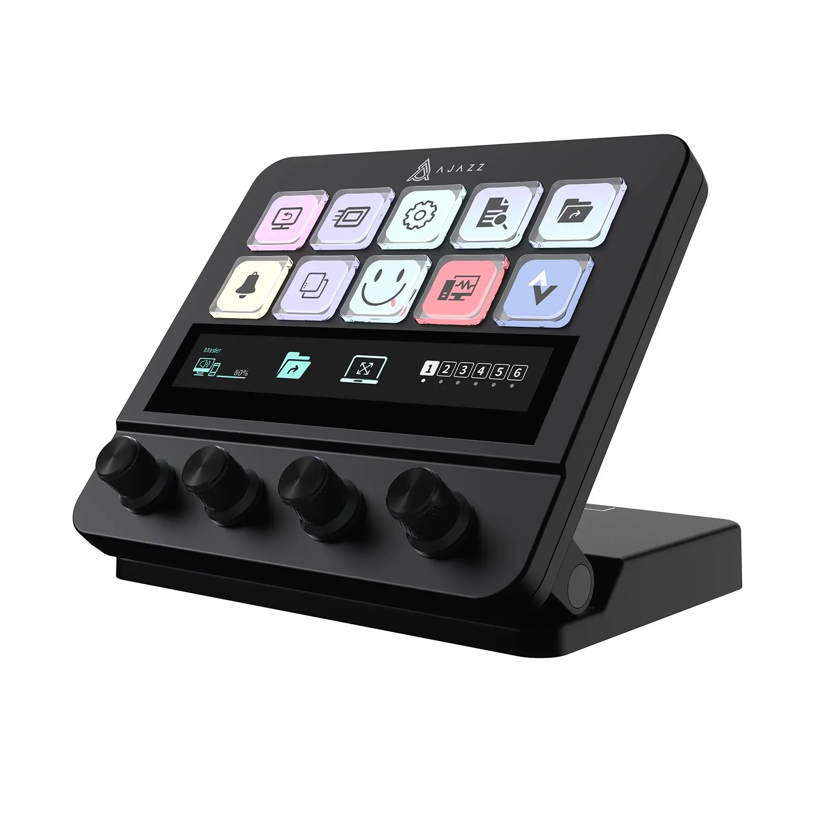 AJAZZ AKP05E controller keyboard desktop assistant touch screen operation programmable knob buttons visual programming buttons integrated desktop extended electronic display suitable for live content self media creation/office Wired Keyboard