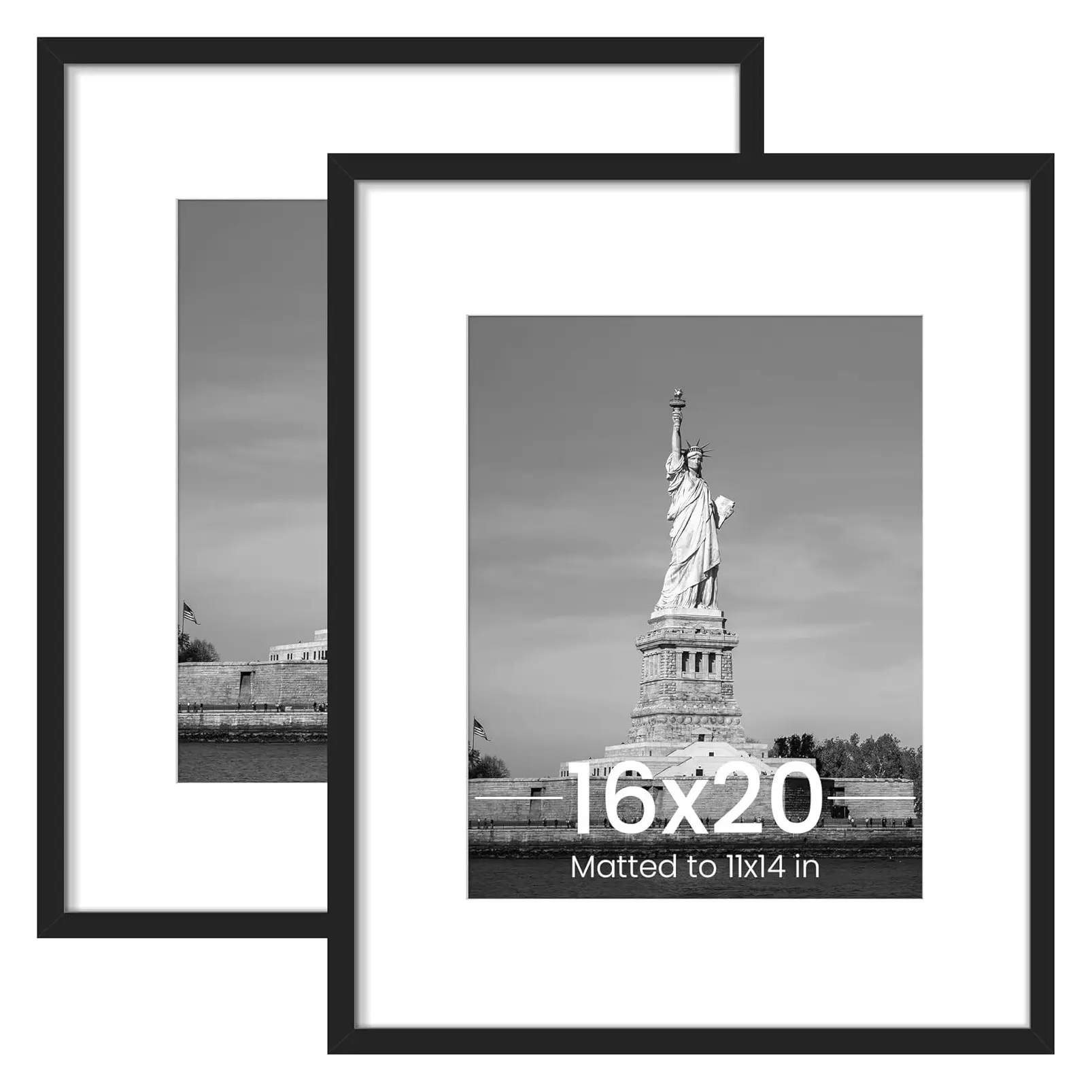 16x20 Picture Frame Set of 2, Black – Wall Gallery Frames for 16x20 Posters, Horizontal or Vertical Hanging, Great Gift for Family, Wedding, Christmas, Dorm Wall DecorGift