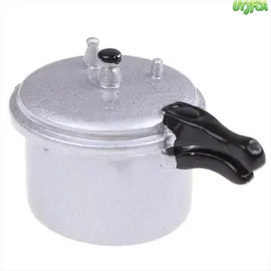 1:12 Scale Dollhouse Miniature Pressure Cooker, Realistic Metallic Finish Micro Kitchen Appliance, Tiny Cooking Utensil for DIY Doll House Decor, Collectible Mini Diorama Prop for Pretend Play Hobby Display and Craft Projects,Beach vacation,Summerwins