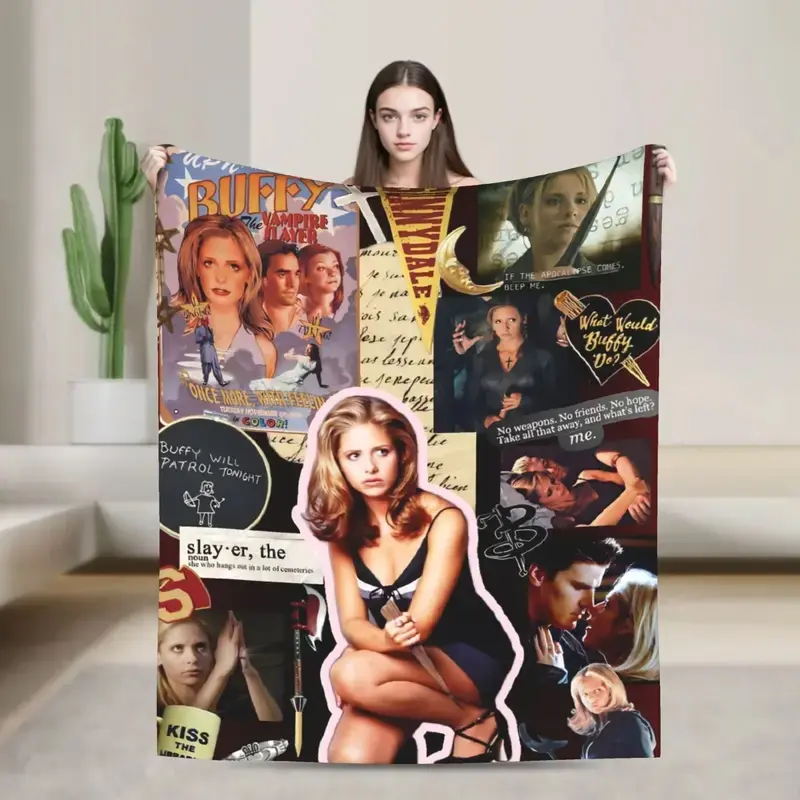 Buffy the Vampire Slayer Blankets  Plush Awesome Warm Throw Blankets for Chair Covering Sofa Summer,