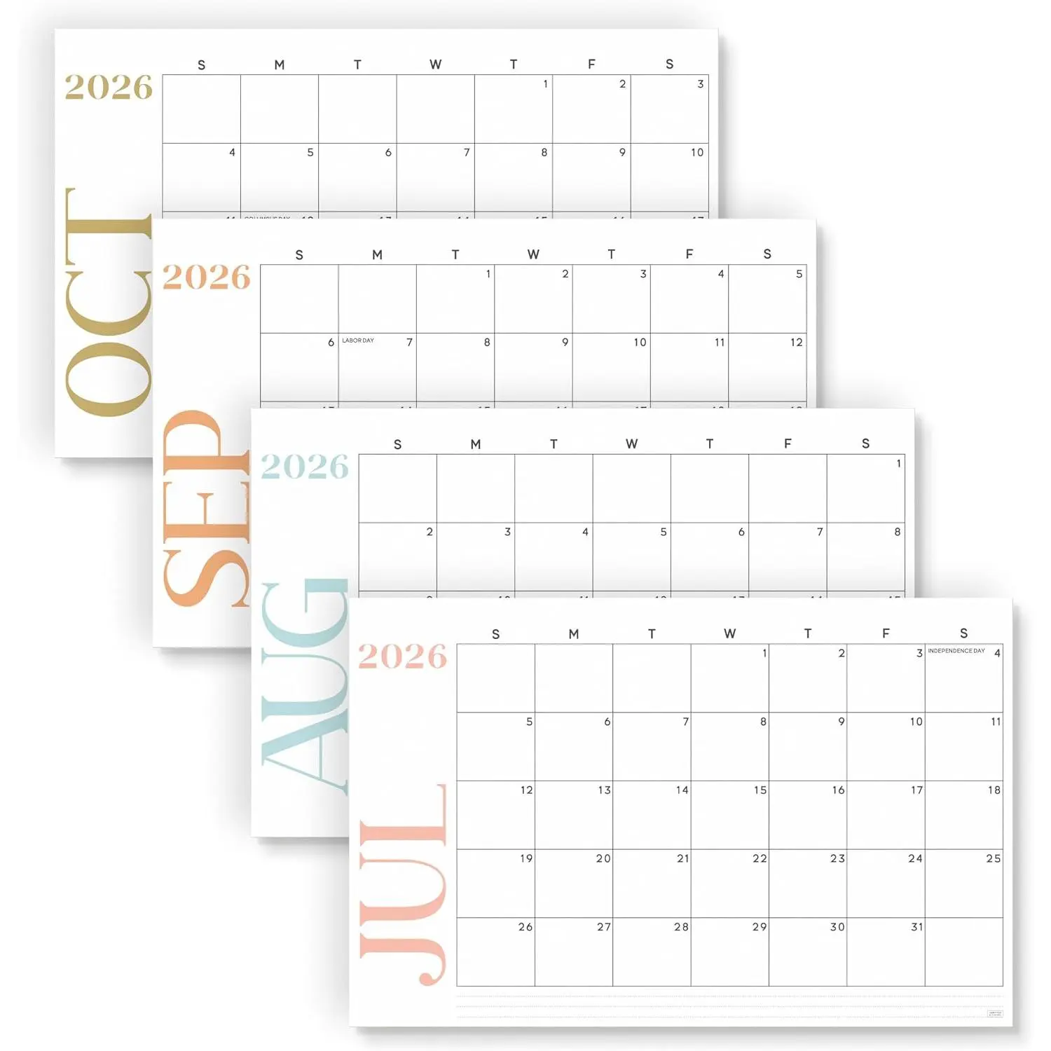 SO Modern Large Desk Calendar from July 2026-December 2027 - - Table Calendar 2026-2027 - Desktop Blotter - Academic Desk Planner - Desk Pad Large - 11x17in