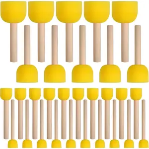 30 Pcs Round Sponges Brush Set, Round Sponge Brushes for Painting, Paint Sponges for Acrylic, Painting Tools for Kids Arts and Crafts (4 Sizes)