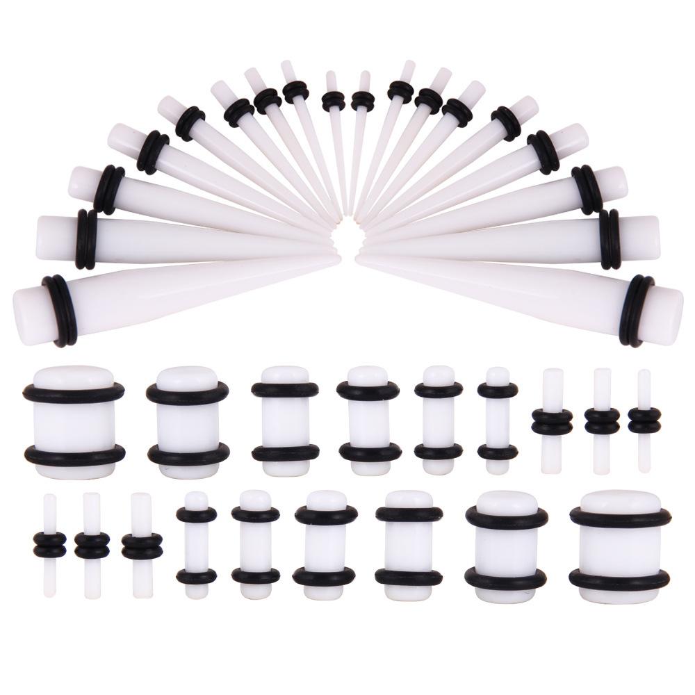 126Pcs Acrylic Taper Ear Stretching Kit, 14G-00G Ear Gauges Stretching Set with O-Rings, Hypoallergenic Ear Tapers for Piercing Stretching for Women Men