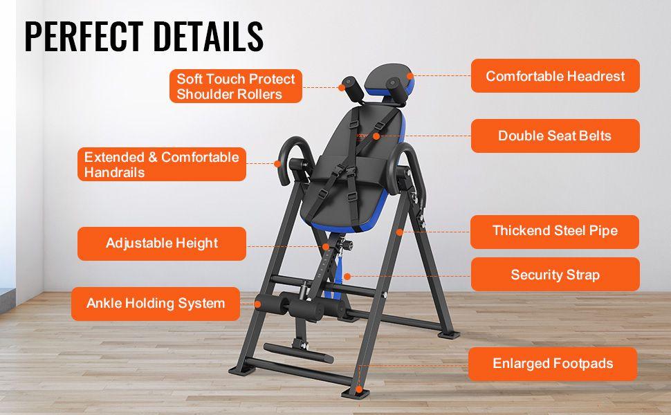 VEVOR Inversion Table Foldable Strength Training Equipment Hang Exercise Bench