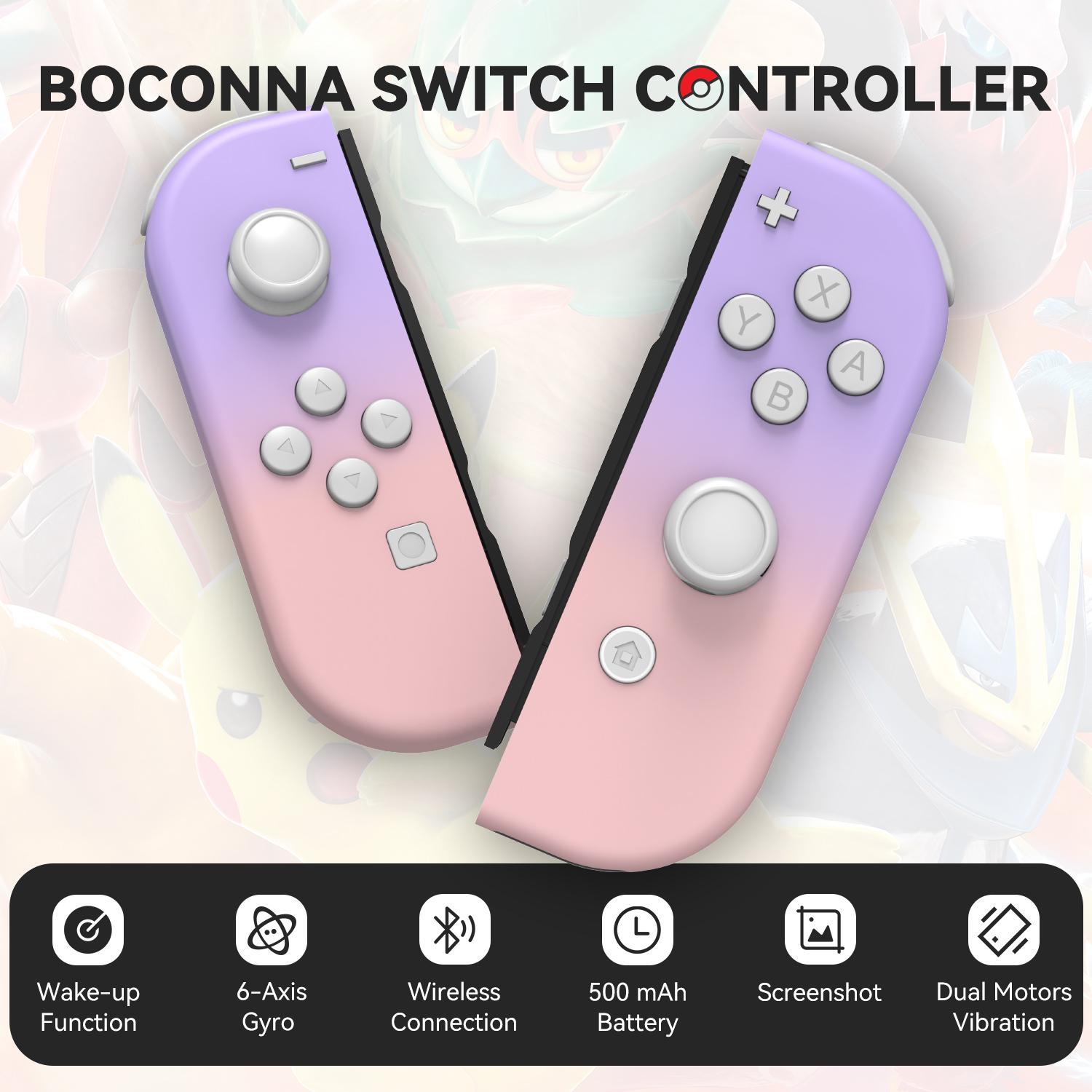 Wireless Controller, 1 Pair 6-Axis Gyro Handheld Gamepad for Switch OLED/Lite, Console Accessories