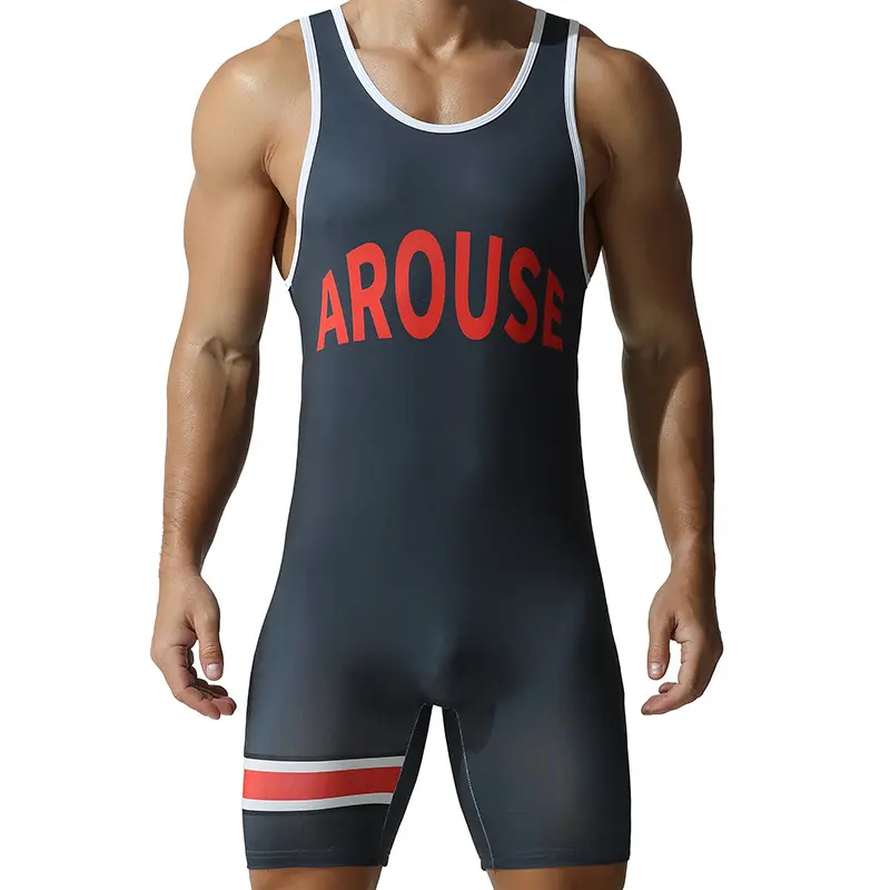 Men's Summer onesie men's wrestling suit weightlifting men's free vest hot sublimation cycling suit