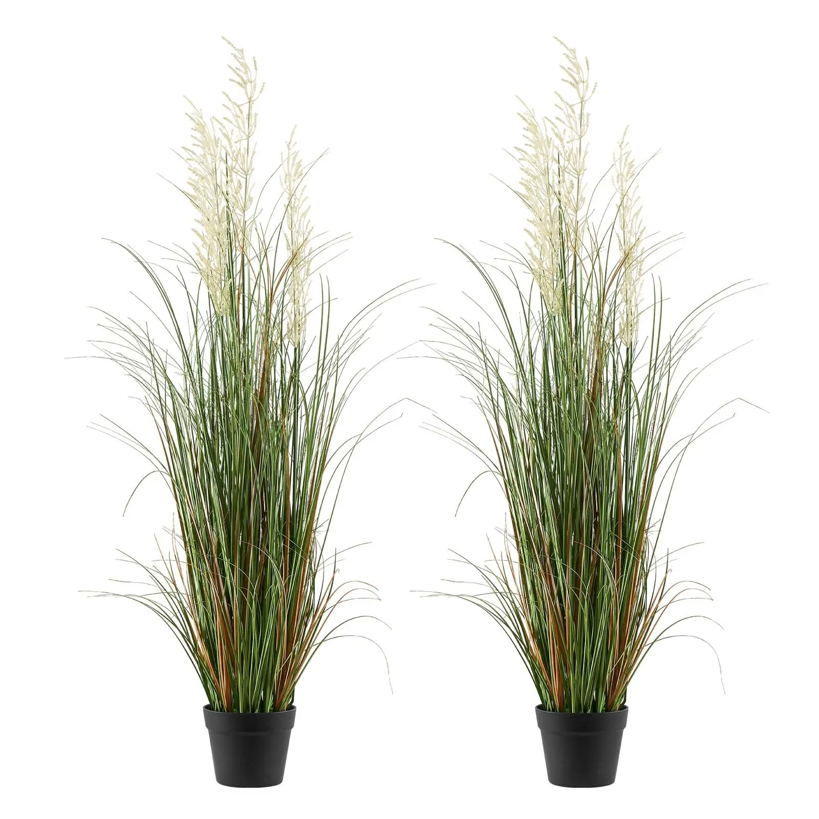 VEVOR SS003 2-Pack 47in Plastic Artificial Reed Flower Grass Set with Pot, Lifelike Texture Fake Greenery Shrubs, Premium 47.01x13.78x13.78in 5.95lbs Indoor Outdoor Decor (Tools & Hardware Hand Tools Accessory)
