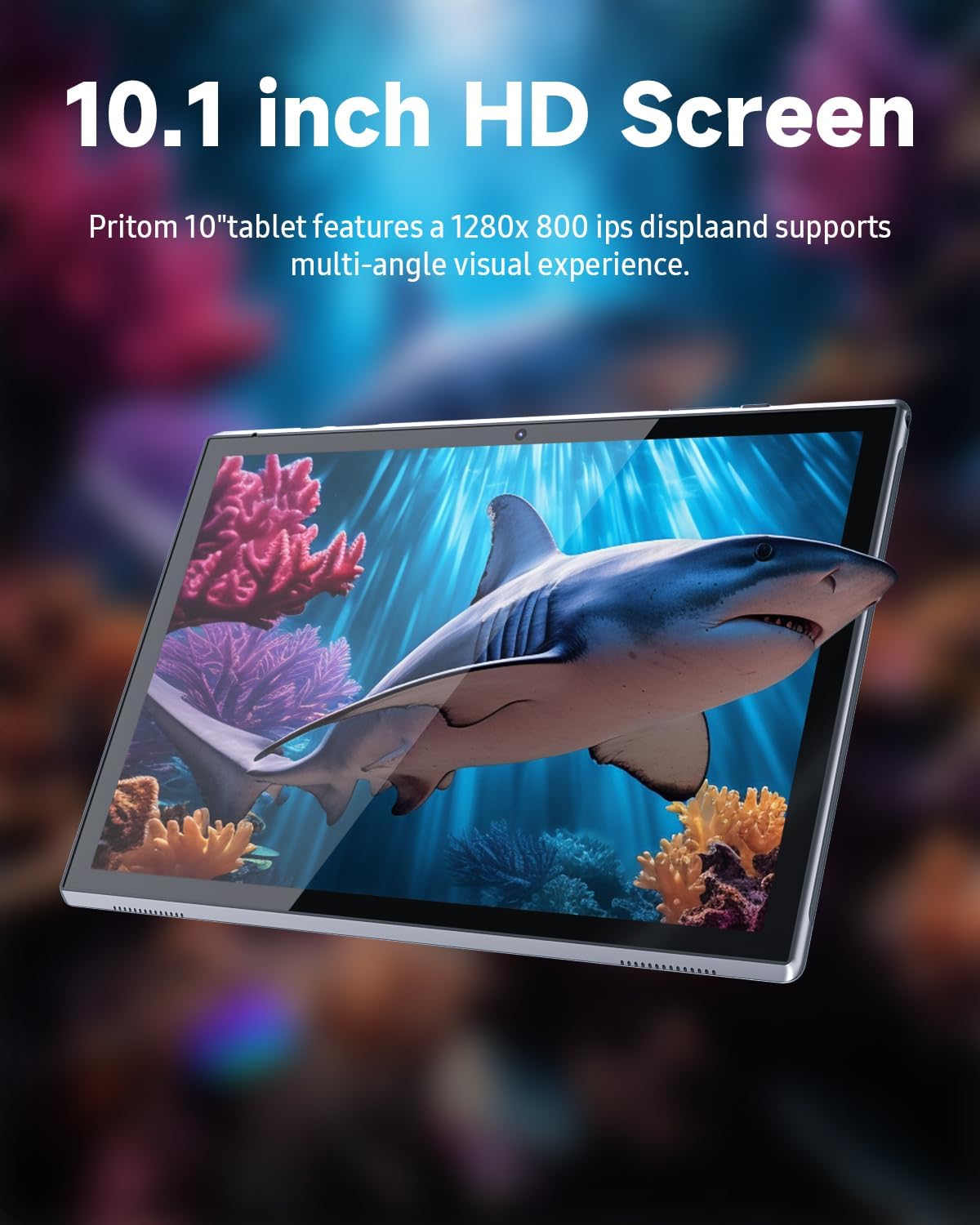 10.1 Inch Android Tablet 2GB RAM 32GB ROM 1TB Expandable Quad-Core 6000mAh Battery 8MP Camera WiFi IPS HD Touch Screen