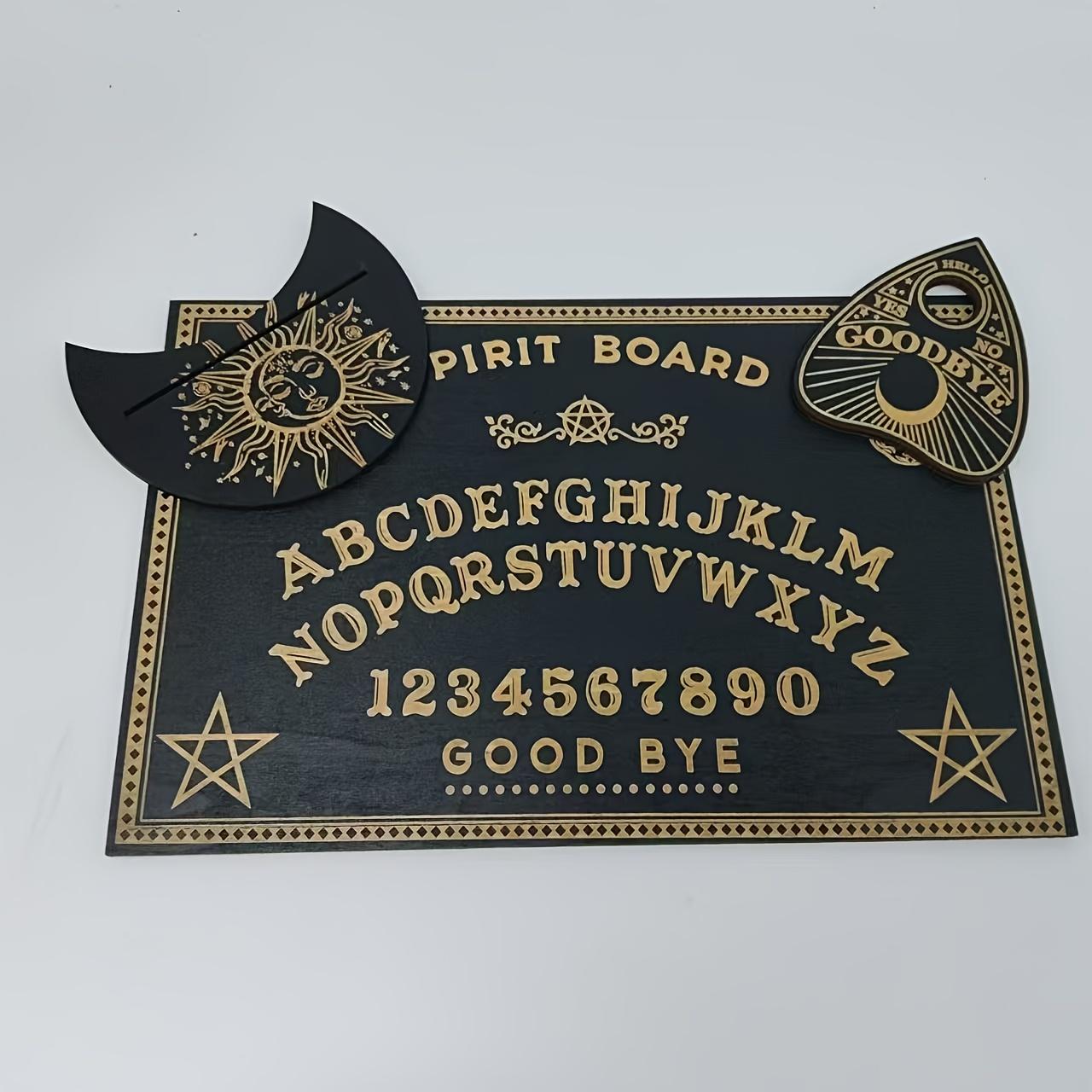 Vintage Halloween Spirit Board Set, 1 Set Wooden Ouija Board Kit, Planchette for Divination, Party Games, and Supernatural Art Display