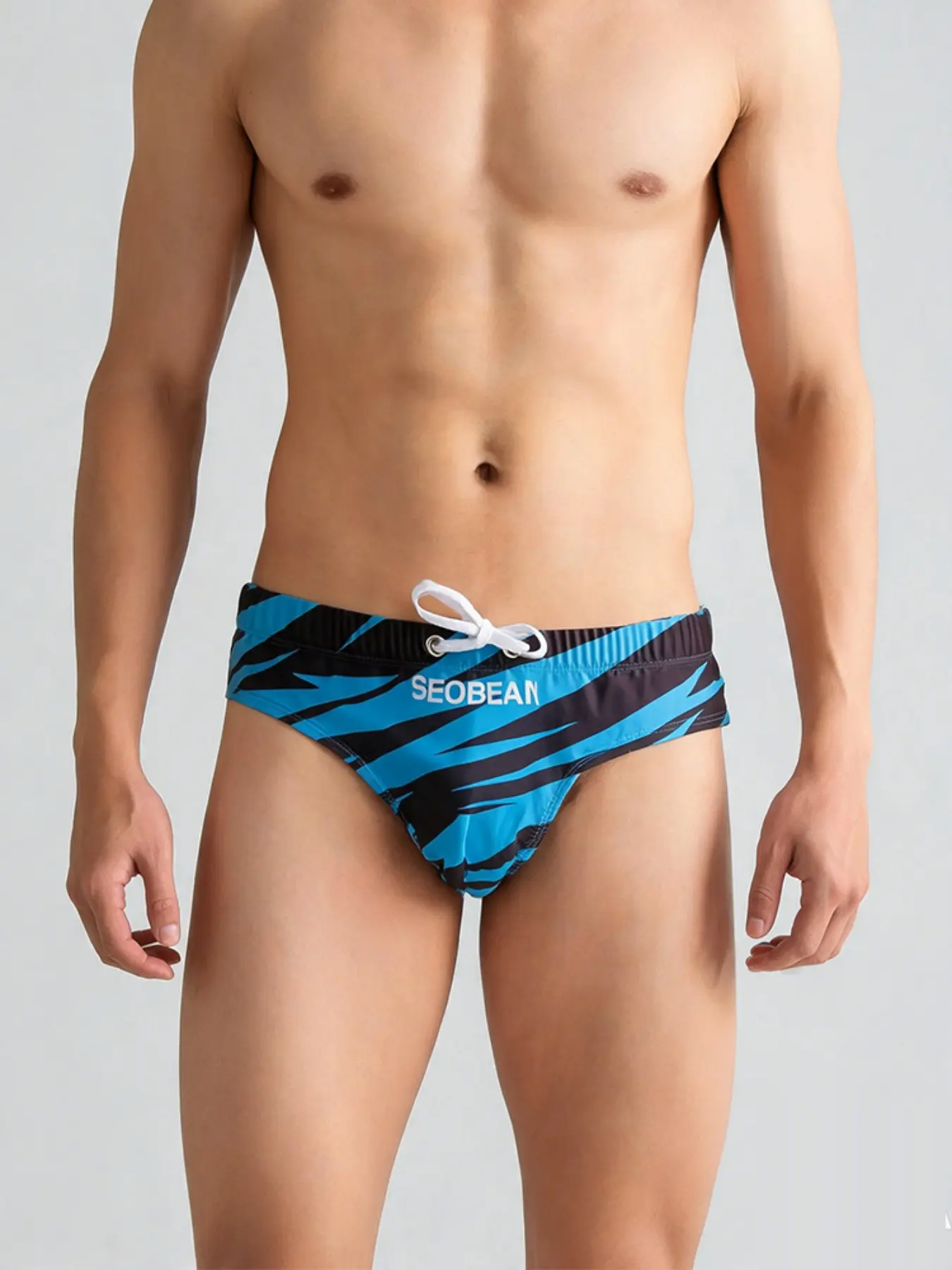 Men's New Triangle Swim Trunk with Adjustable Drawstring, Quick Dry Sporty Swimsuit, Comfortable Low Waist High Elastic, Pool Beach Surf Essential