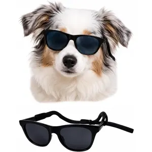 G006 Dog Medium Breeds 20-40 lbs Pet Cat 80s Costume Prop Sunglasses (Black)