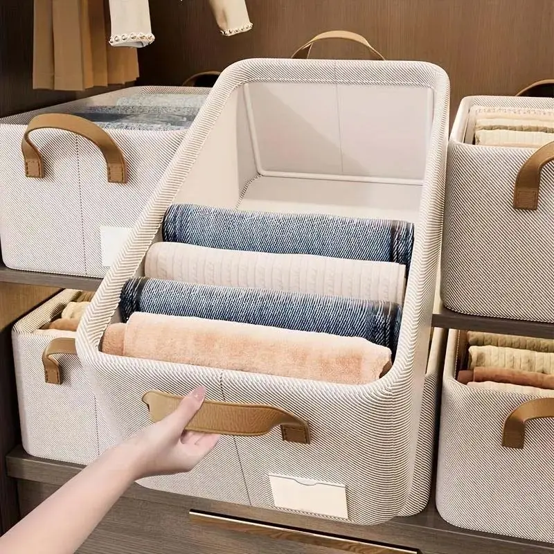 3-Pack Stackable Laundry Baskets, Clothes Baskets, Rigid Foldable Oxford Fabric Storage Boxes with Zipper, Reinforced Handles, Metal Frame, Cover, Stackable Laundry Bins