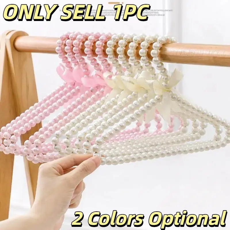 Pearl Bow Decorative Hanger, Thick Plastic Clothes Rack, Mini Hanging Hanger for Home, Pet Store, Kids, Baby, Underwear, Doll Clothes Organizer