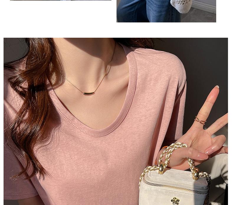 Women's V Neck T Shirt Spring Korean Style Loose Fit Snowflake Cotton Top Casual Basic Tee High Street Trendy Lightweight Summer Top for Women