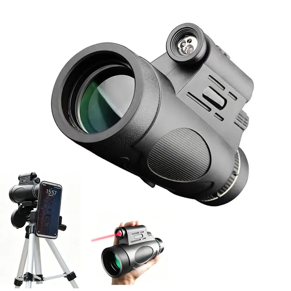 10x42 Portable Illuminated Monocular Telescope, Low Light Enhancement, Night Bird Watching, Jungle Exploration, River Fishing, Outdoor Enthusiasts, Outdoor Monocular Telescopes