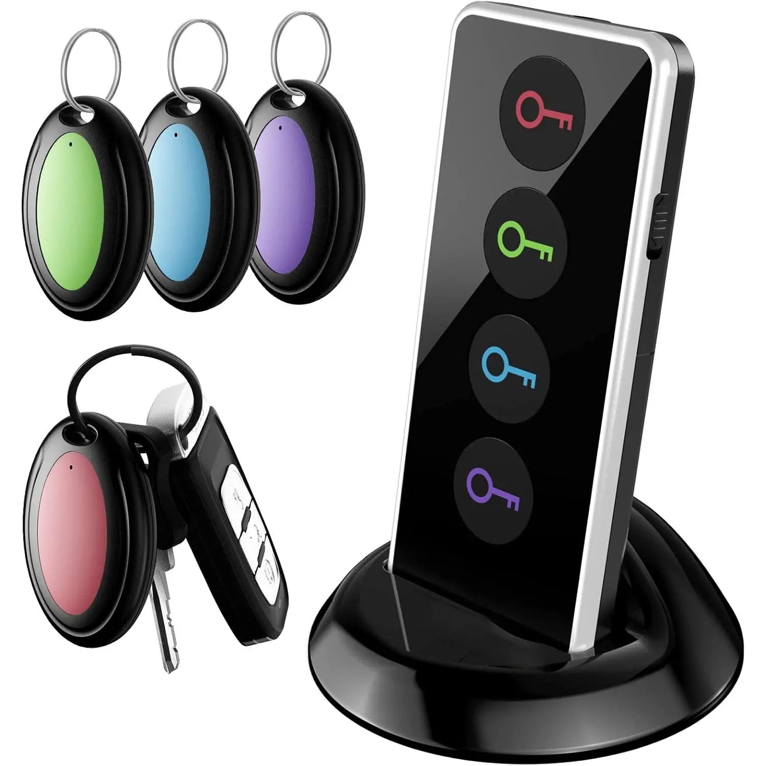 Lost Remote Finder, Remote Control Finder Locator with LED Light |       131ft RC Range Key Finder Locator Making Noise, Find My Keys Device with 4 Remote Retriever Tags |       Key Tracker, Keychain Key Finder