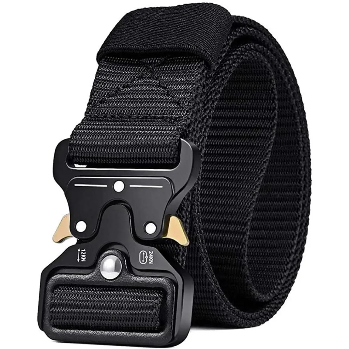 Men's Tactical Military Nylon Weave Rigger Web Gun Belt with Heavy Duty Quick Release Metal Buckle, Multi-Size for Work, Hiking, Outdoor Activities, Military Look