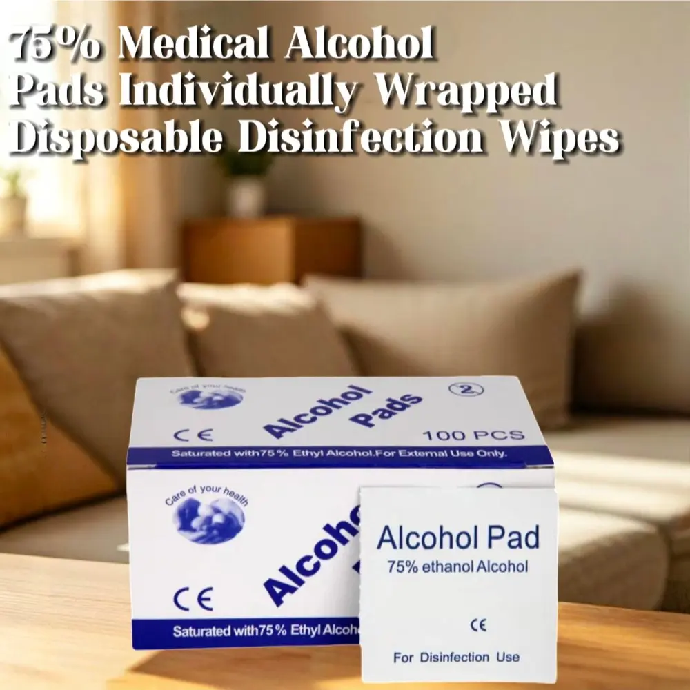 Disposable 75% Alcohol Prep Pads, Individually Wrapped Sterile Wipes, Quick Sanitization for Phone, Beauty Tools, Daily Use