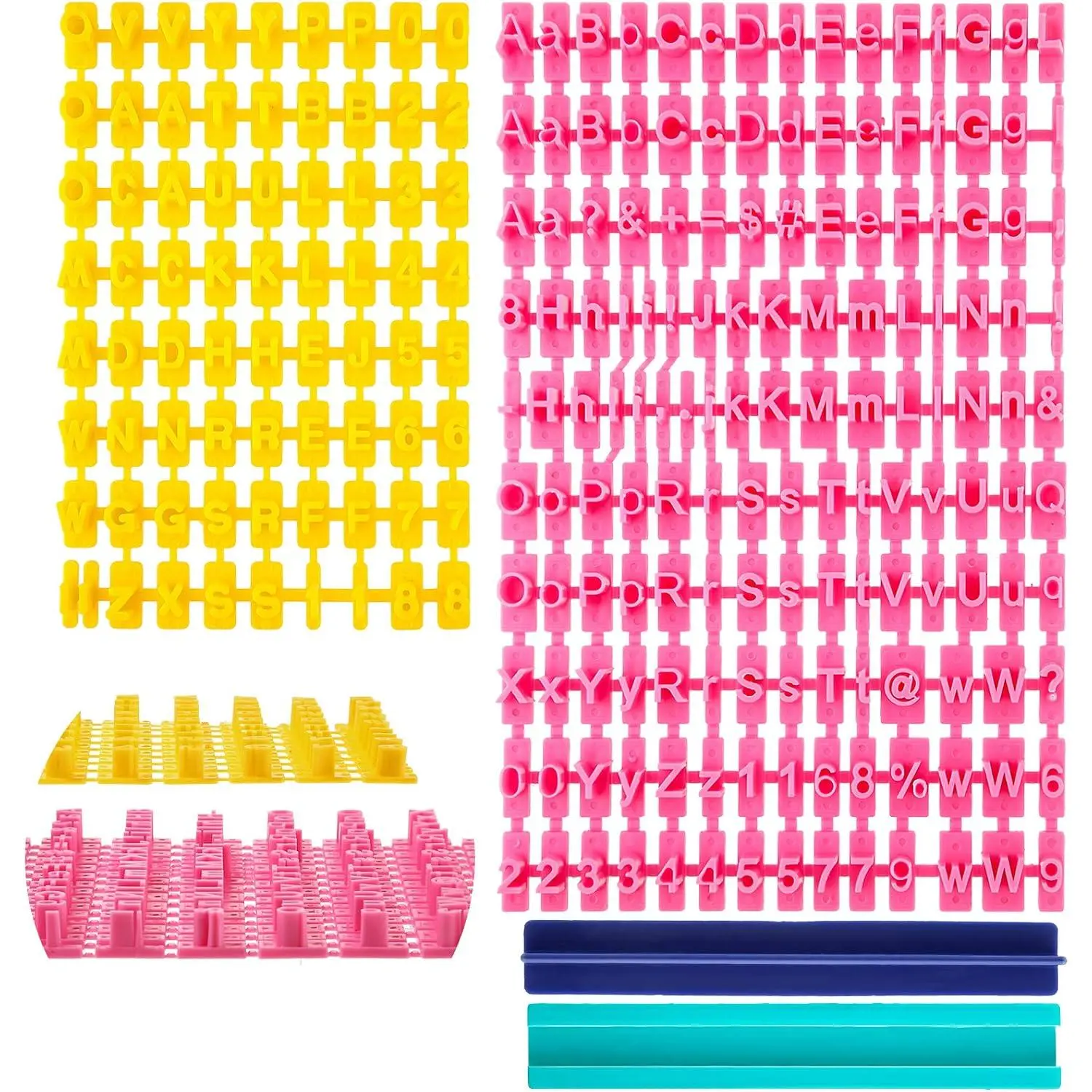 225 count Cookie Letter Number  Set Fondant Clay Biscuit Baking DIY Mini Tool Decorations Alphabet Number Punctuation Embosser Cutters  Including Lower Upper Case Alphabet