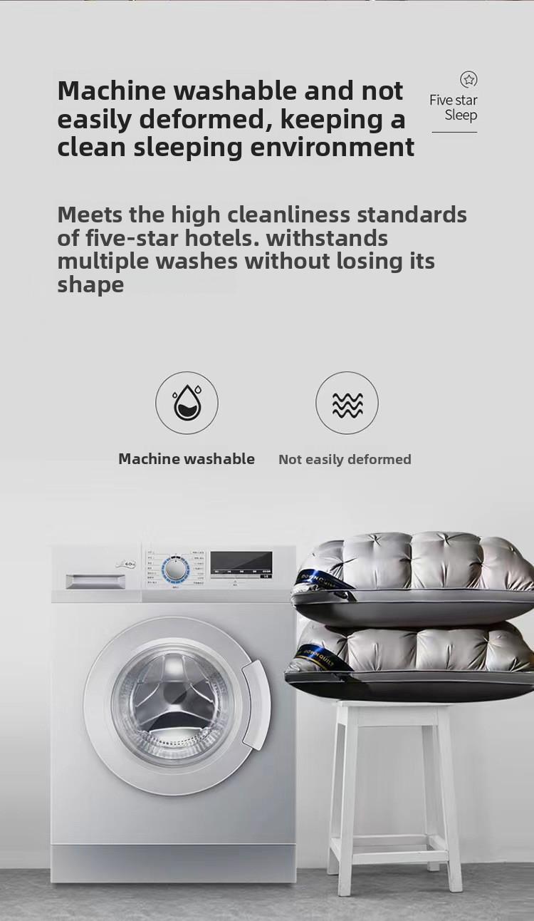 Solid Color Button Pillow Core Single Neck Support Sleep Aid Hotel Home Use