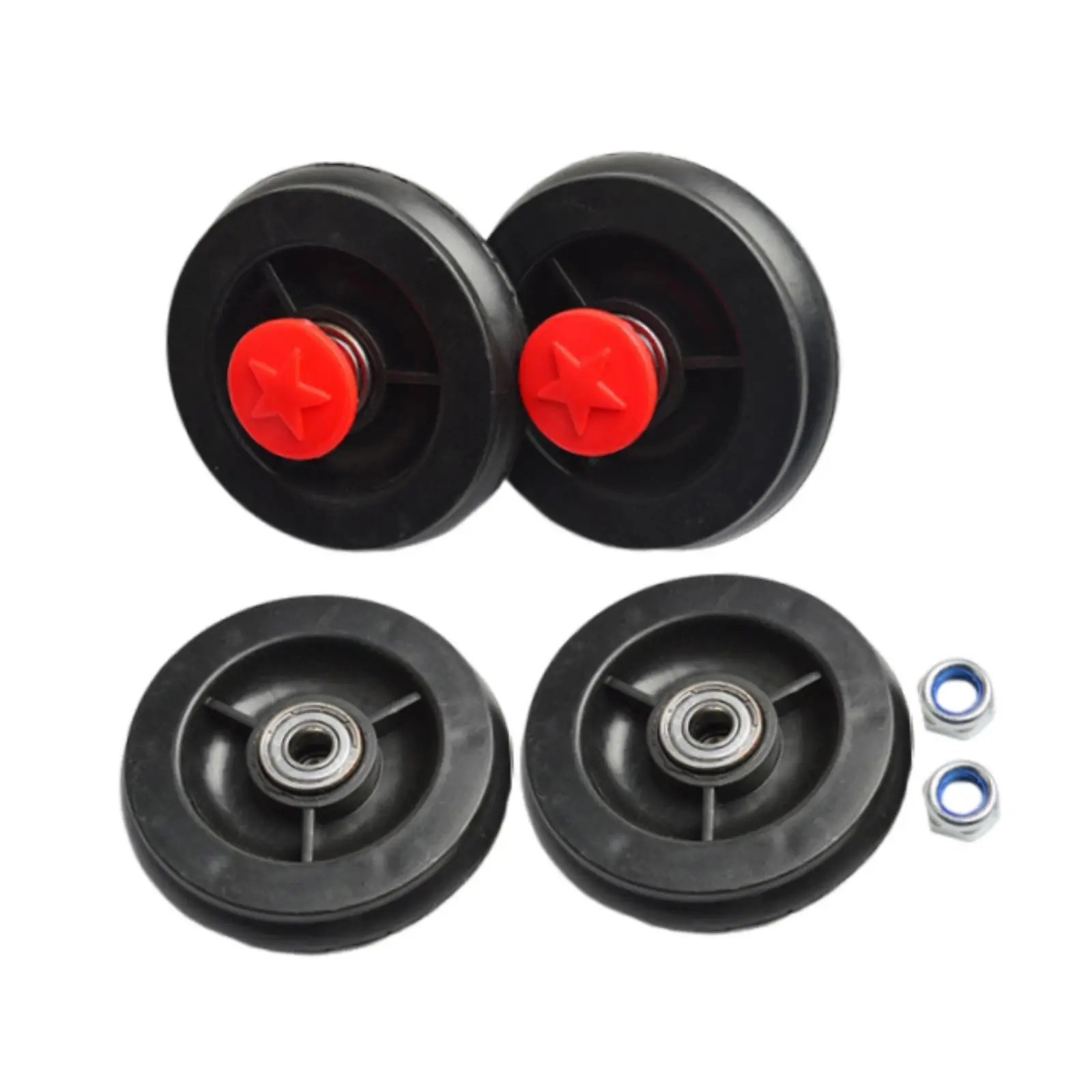 4-Piece Set Kids Tricycle Replacement Wheels, Interchangeable Front and Rear Wheels, Durable Design for Vehicles