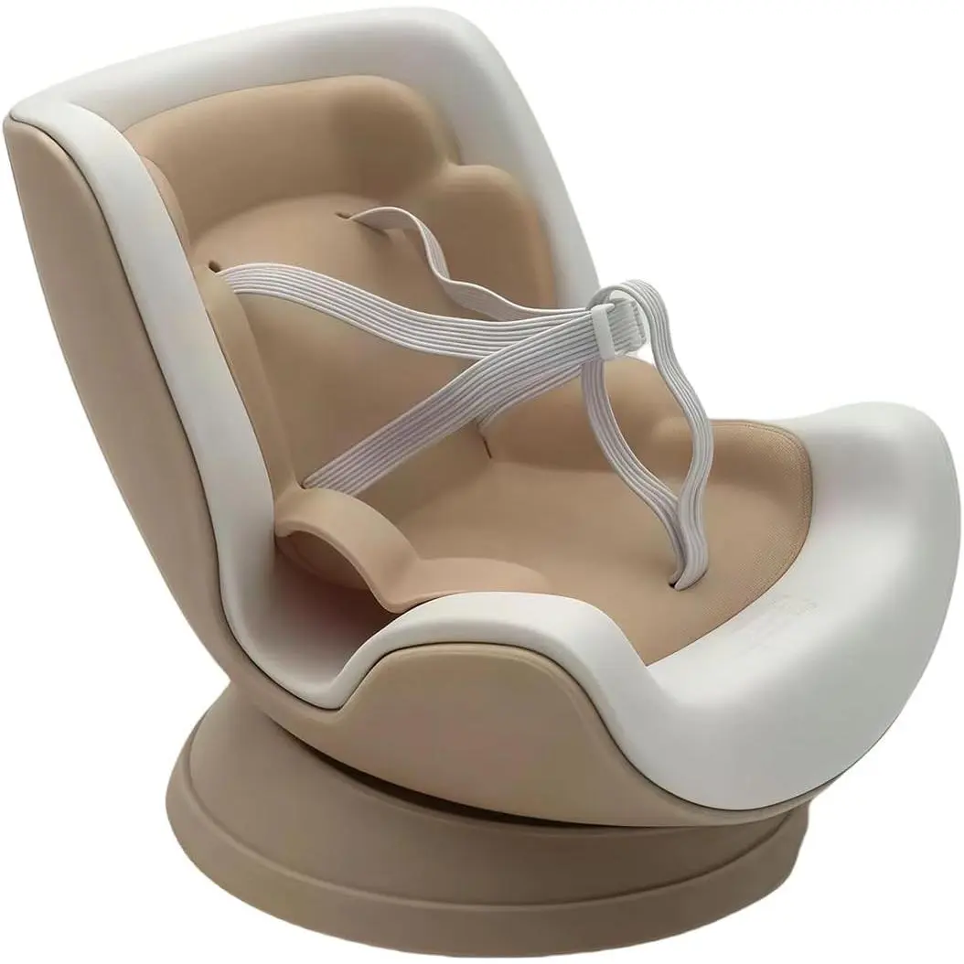 Doll Car Seat for 17cm Dolls with Universal Air Vent Clip & Desk Stand, Cute Stylish Brown Decoration for Anime & Toy Collectors (NO Doll) (Khaki&White)