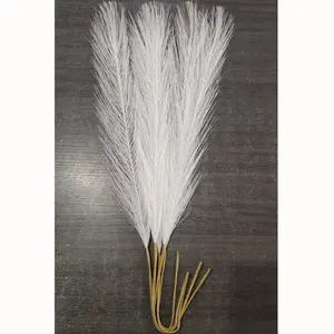 5pcs Artificial Rush Grass Decorations, Fluffy Fake Rush Branches, Vase Filler Flowers, Wedding Decoration, Valentine's Day, Home Centerpiece, Home Decor Accessory, Decorative Flowers, Faux Flower Plant, Artificial Plants