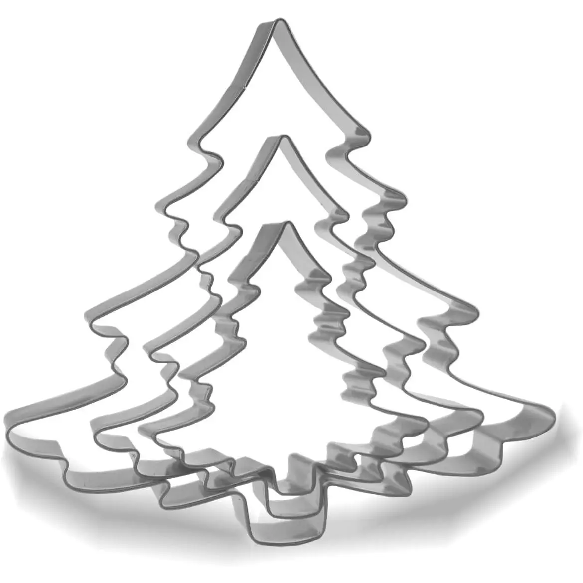 Christmas Tree Cookie  Set, 3 count, Stainless Steel | 5”, 3.6” ,2.5”