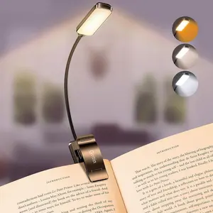 9 LED Rechargeable Book Light for Bed Reading - Eye-Friendly, 3 Color Temperatures, Stepless Dimming, 80 Hours Long Runtime, Portable Lightweight Clip-On Reading Lamp for Study