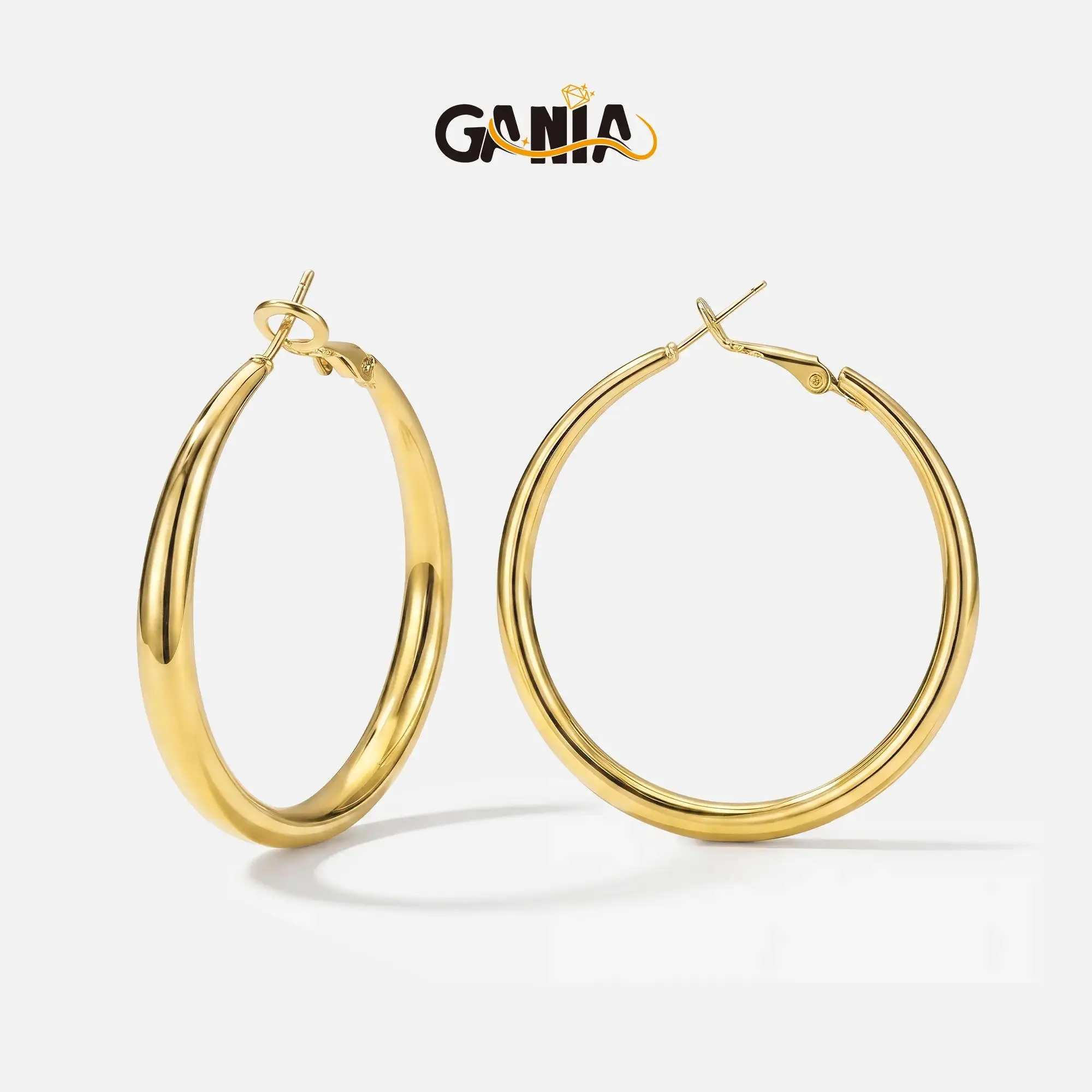 Classic Hoop Earrings for Women, Hypoallergenic Stainless Steel Set in Gold & Silver, Lightweight Multi-Size Pack 30-60mm, Sensitive Ears Solutions, Hoop Shape Earrings, Earrings Gold Hoops