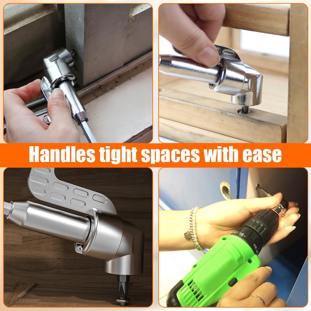 105 Degree Right Angle Drill Adapter, 1/4" Hex Shank Driver Angle Drill Attachment, Multi-function Bend Screwdriver Bit, Drill Accessories, Drill Bits