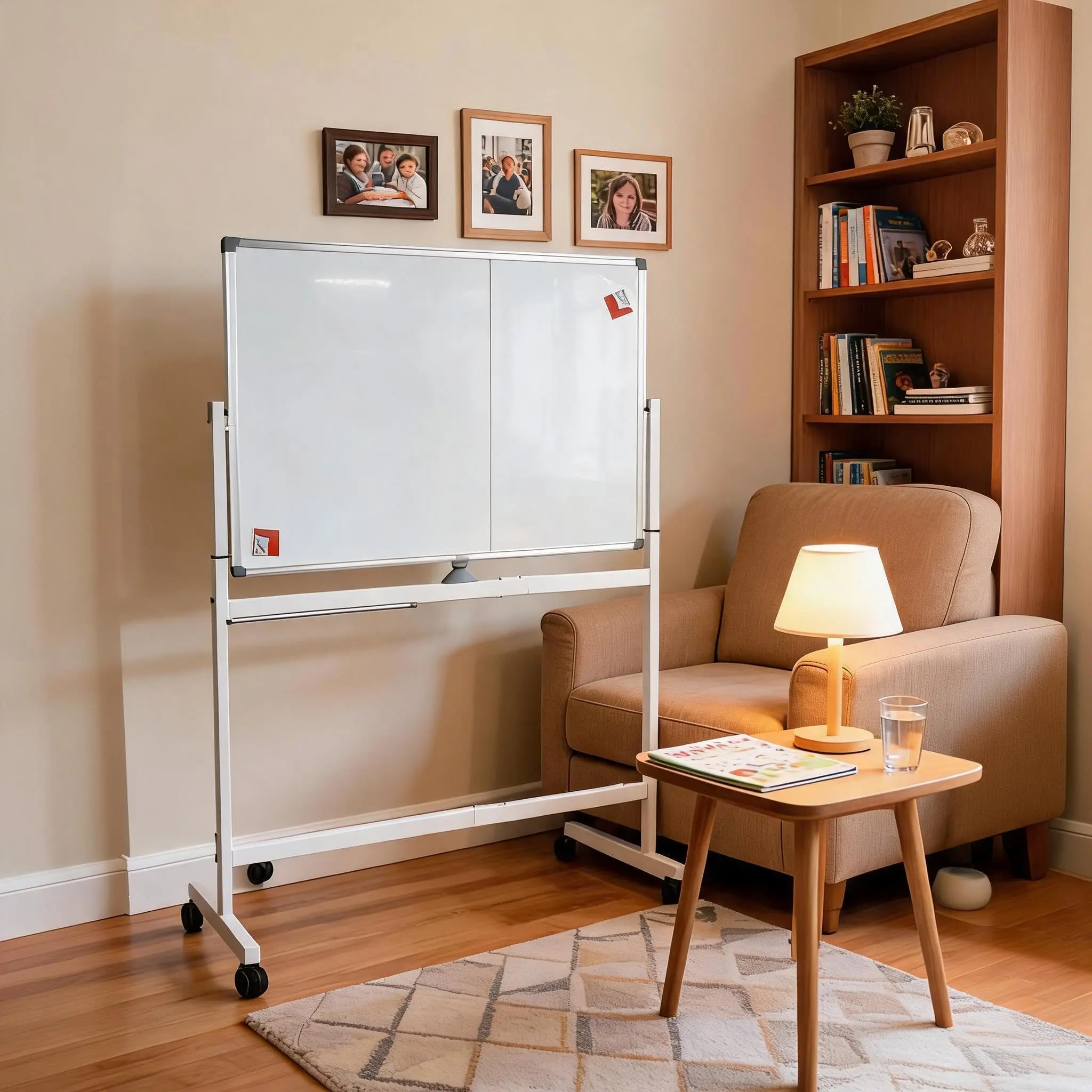 White Magnetic Portable Whiteboard Stand on Wheels – Mobile White Board for Office, Classroom & Home