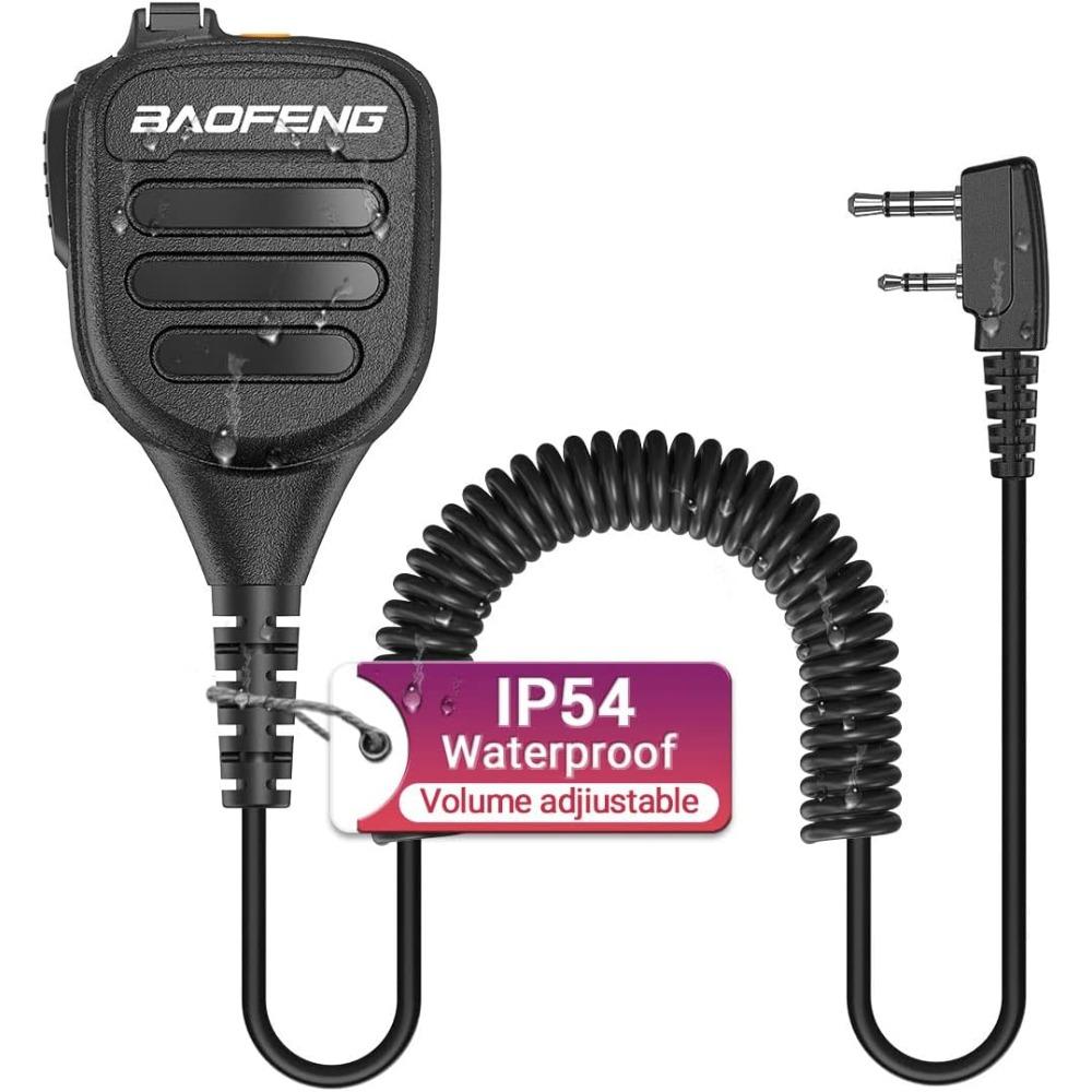 BASIC SUPPLY Microphone Handheld Heavy Speaker For BF-800 Radio,UV-5R,BF-F8HP PRO,AR-5RM,UV-21R,UV-32 Kenwood Retevis Walkie Talkies.IP54 Waterproof, Volume Adjustable