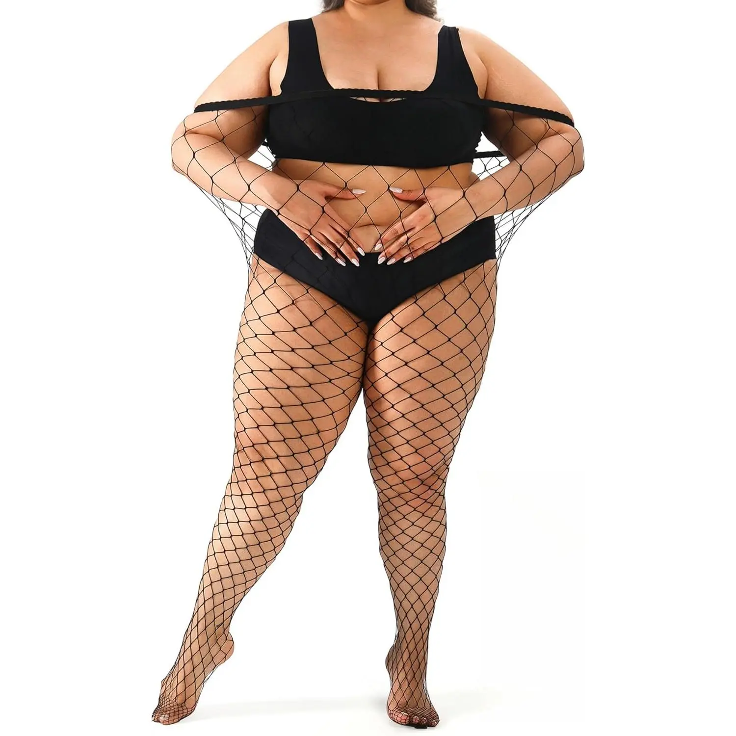 New Plus Size Fishnet tights stockings Big Mesh Leggings Pantyhose for women