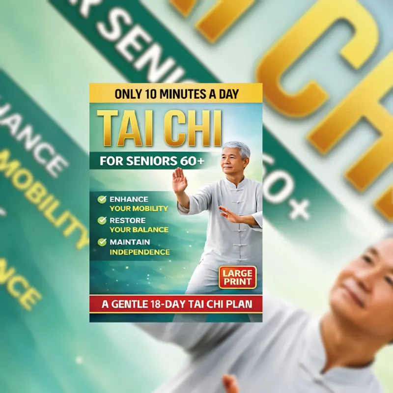 Elderly Tai Chi Fitness Book | 10 Minute Gentle Movement Training | Stability and Flexibility Improvement | Seating/Standing Options | 4-Week Family Exercise Plan | Clear Illustrations  Large Font Version